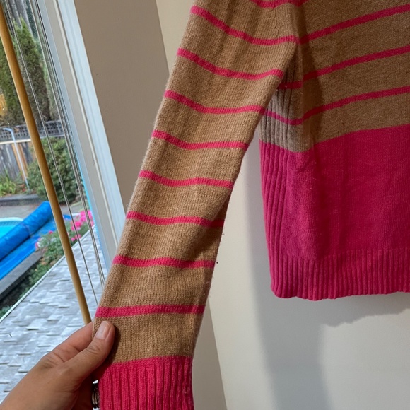 marks and Spencer wool blend stripe crew neck - Picture 2 of 3